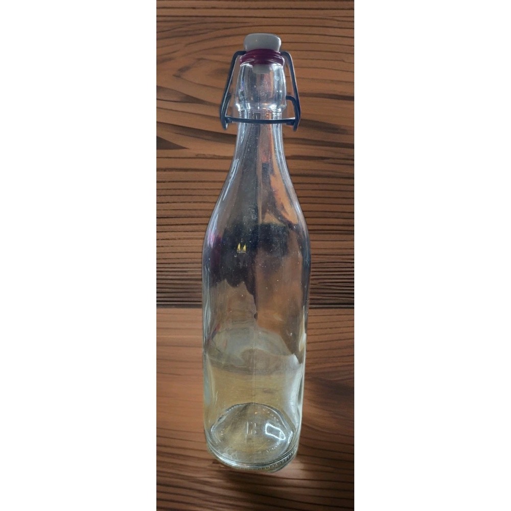 Bormioli Rocco Italy 07 Swing Top Glass Clear Bottle 12" Airtight storage